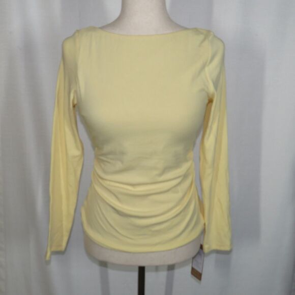 OGL LiteWarm Side Ruched Open Back Bandless Brami Top Butter Yellow Size Large - Picture 12 of 13